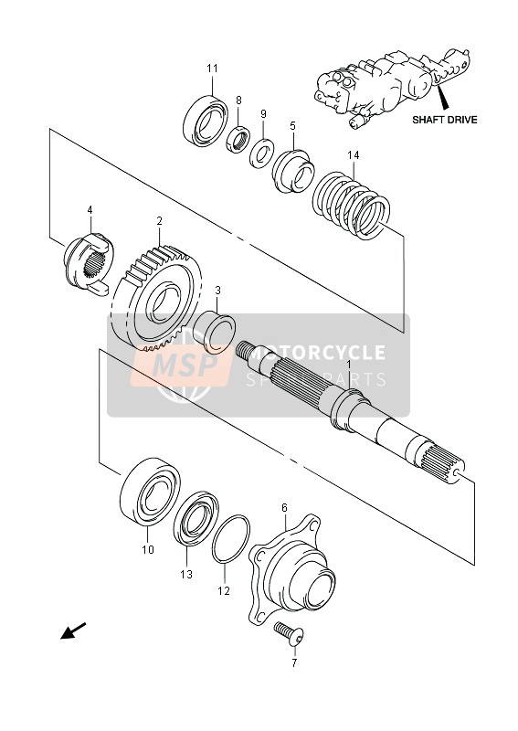 Suzuki AN650Z BURGMAN EXECUTIVE 2014 Drive Shaft for a 2014 Suzuki AN650Z BURGMAN EXECUTIVE